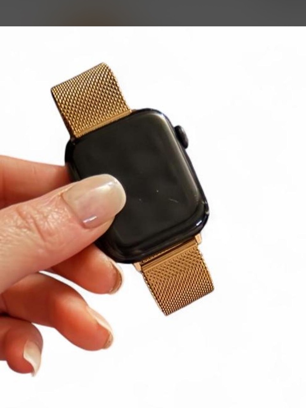 Rose gold Apple Watch band